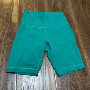 Lululemon Wundertrain biker shorts teal